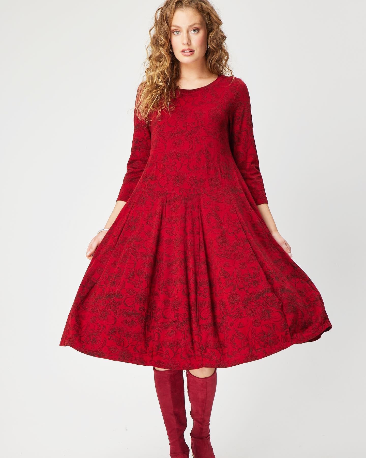 Valia Florentina Dress Red