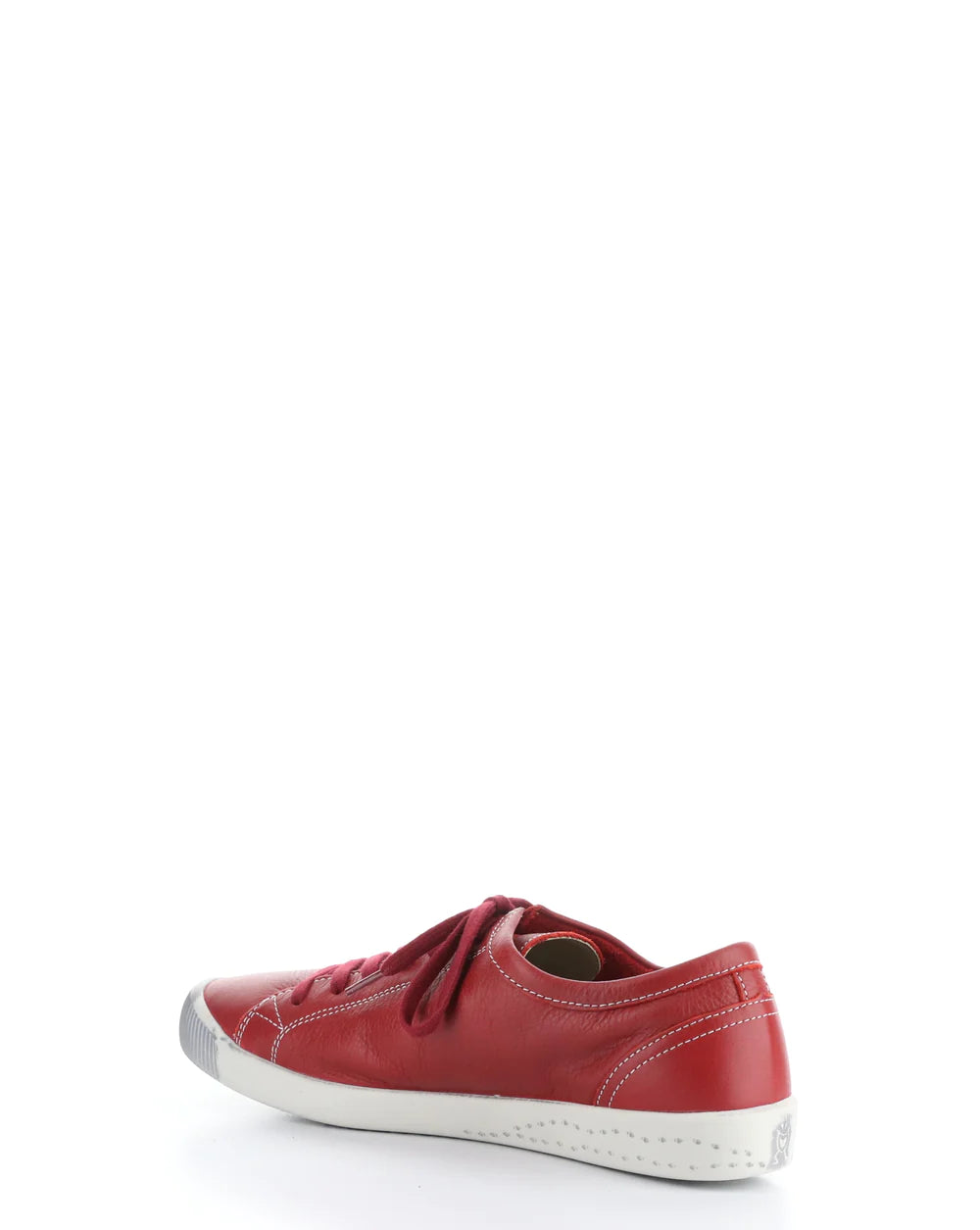 Softinos Isla Smooth Red Lace Up Trainers.