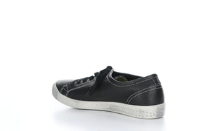 Softinos Isla Smooth Black Lace Up Trainers.