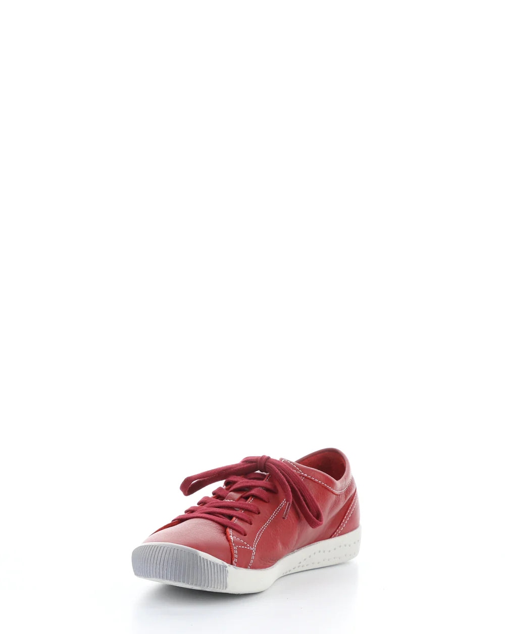 Softinos Isla Smooth Red Lace Up Trainers.