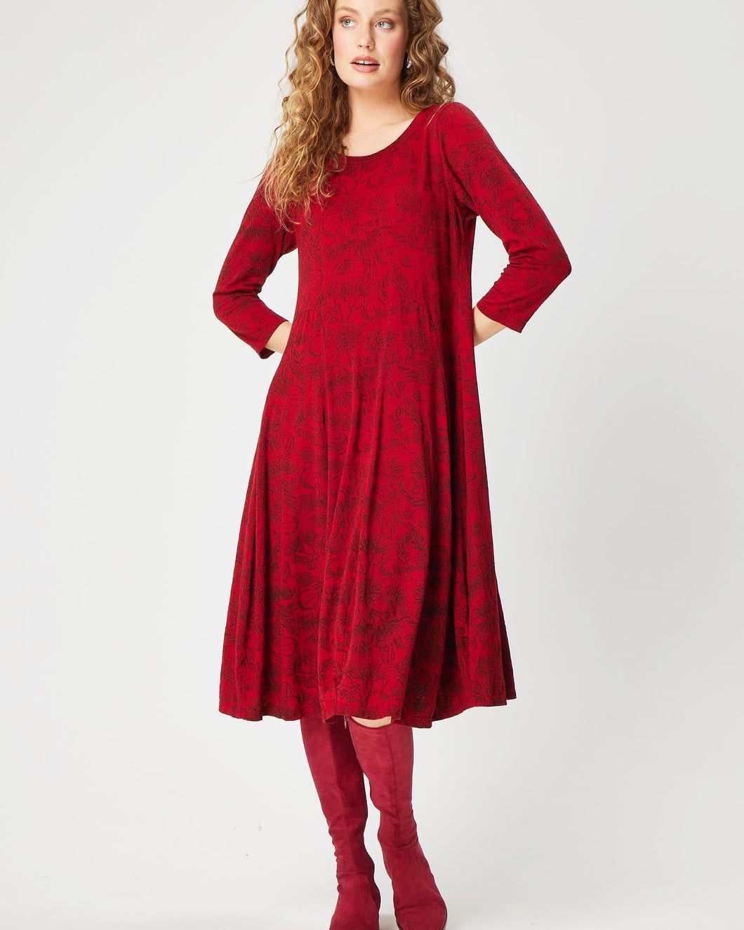 Valia Florentina Dress Red