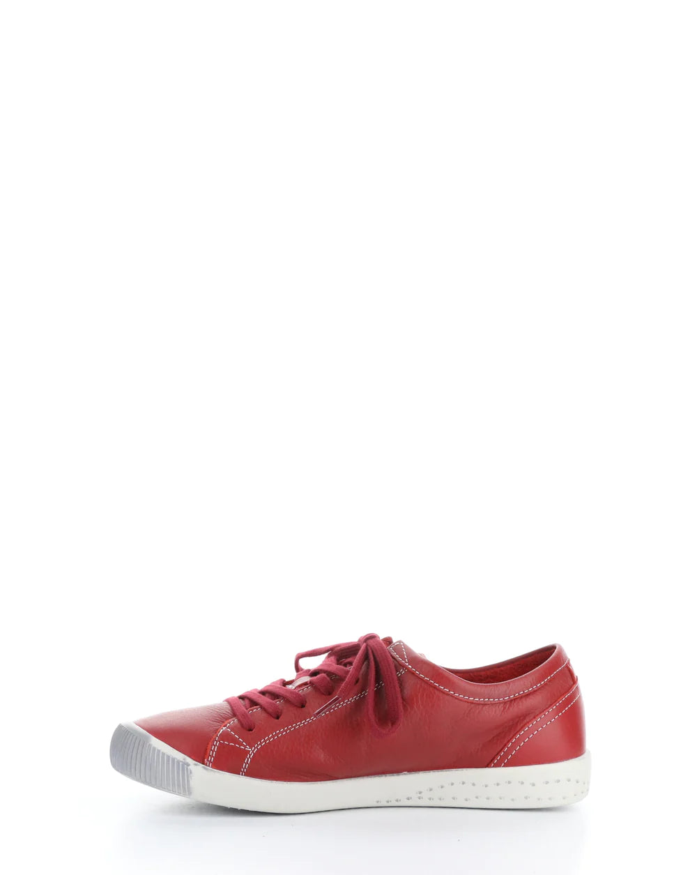 Softinos Isla Smooth Red Lace Up Trainers.