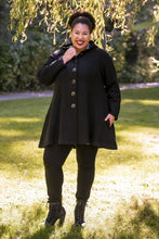 Load image into Gallery viewer, Blue Sky Boiled Wool Swing Coat-Black
