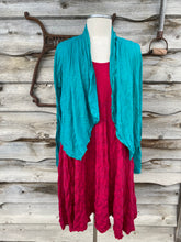 Load image into Gallery viewer, EVELINE STREET ONE SIZE MERINO JACQUARD SWING DRESS TUNIC-VALENTINO RED TRIPLE BUBBLES
