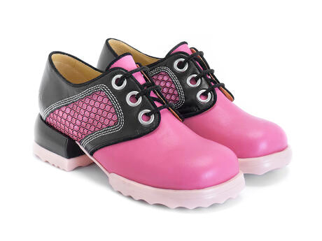 FLUEVOG CATRIN LACE UP PINK/BLACK