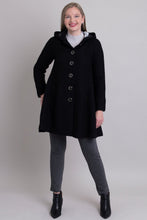 Load image into Gallery viewer, Blue Sky Boiled Wool Swing Coat-Black
