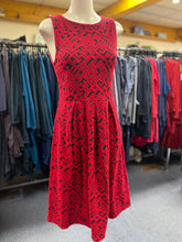 Load image into Gallery viewer, Eveline Street Fit &amp; Flare Long Dress-Red Geometric
