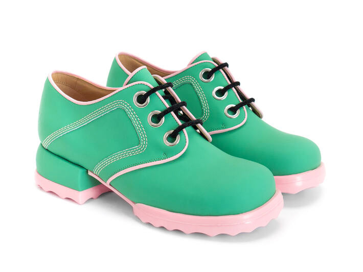 FLUEVOG CATRIN LACE UP GREEN