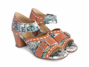 John Fluevog Renee Green Floral/Brown