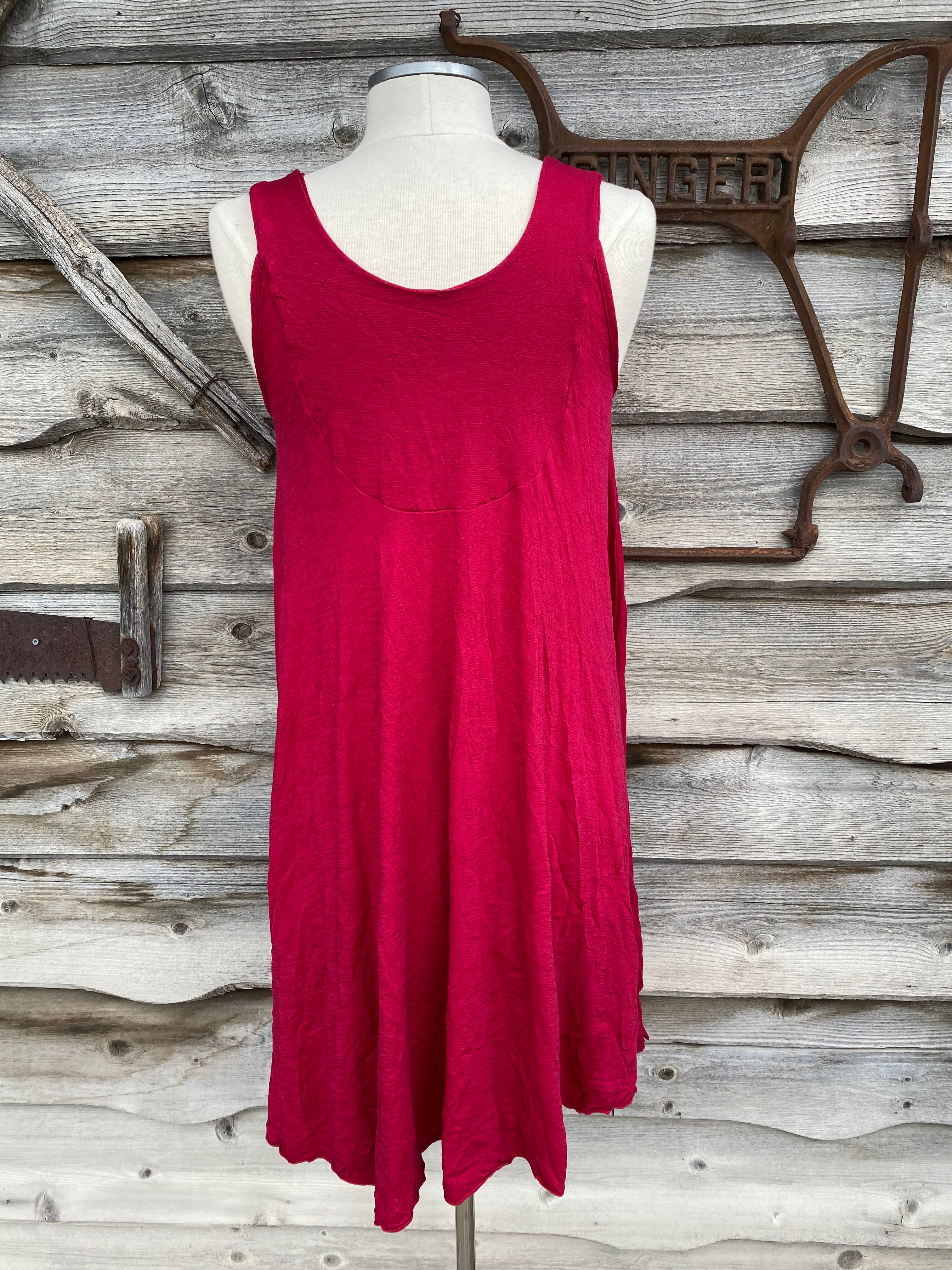 EVELINE STREET ONE SIZE MERINO ULTRA SOFT SWING DRESS TUNIC-VALENTINO RED