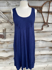 EVELINE STREET ONE SIZE MERINO ULTRA SOFT SWING DRESS TUNIC-I GOT THE NAVY BLUES