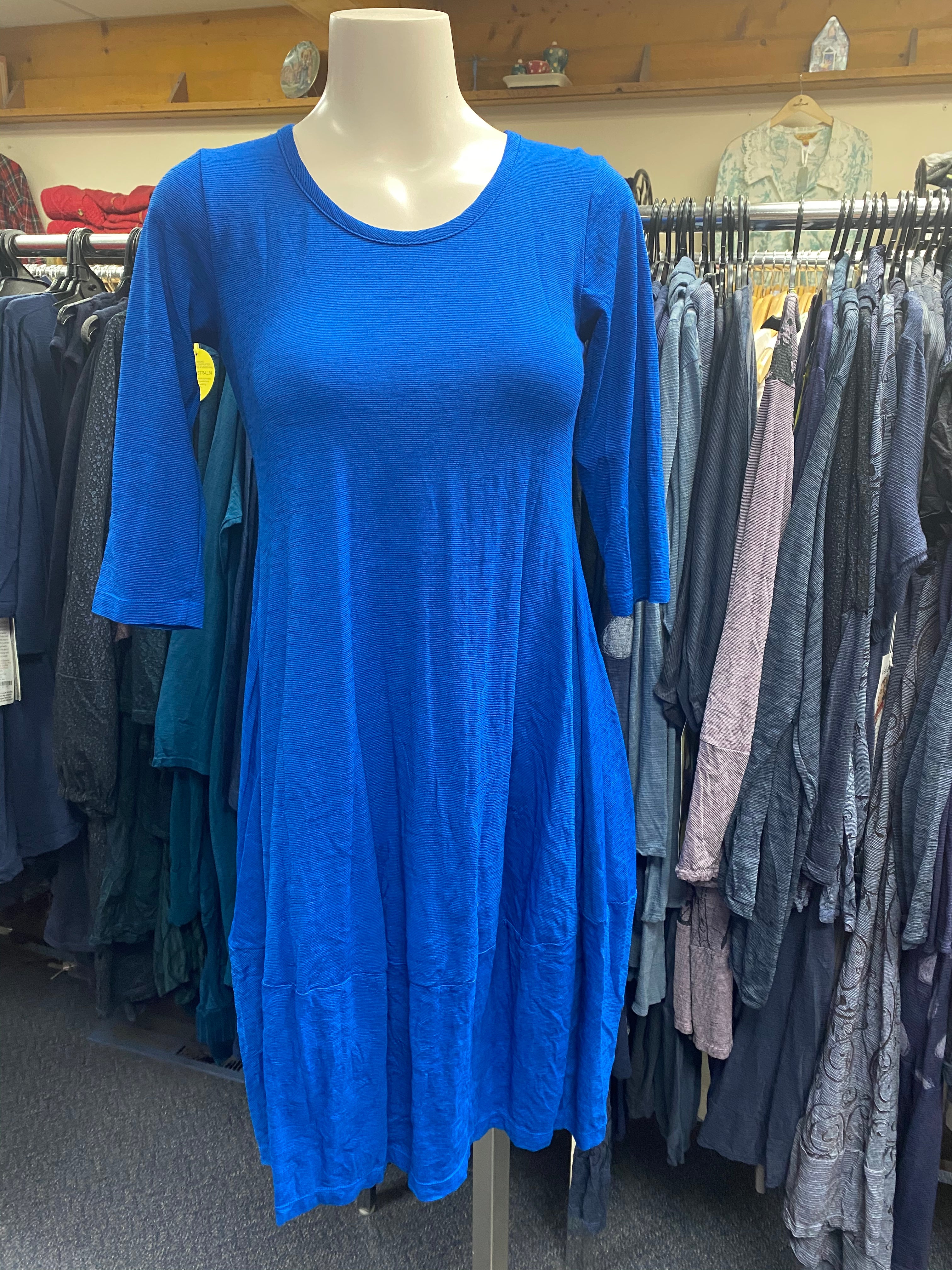 Valia Clothing Australian Ultrafine Merino Rachel Dress Vivid Blue