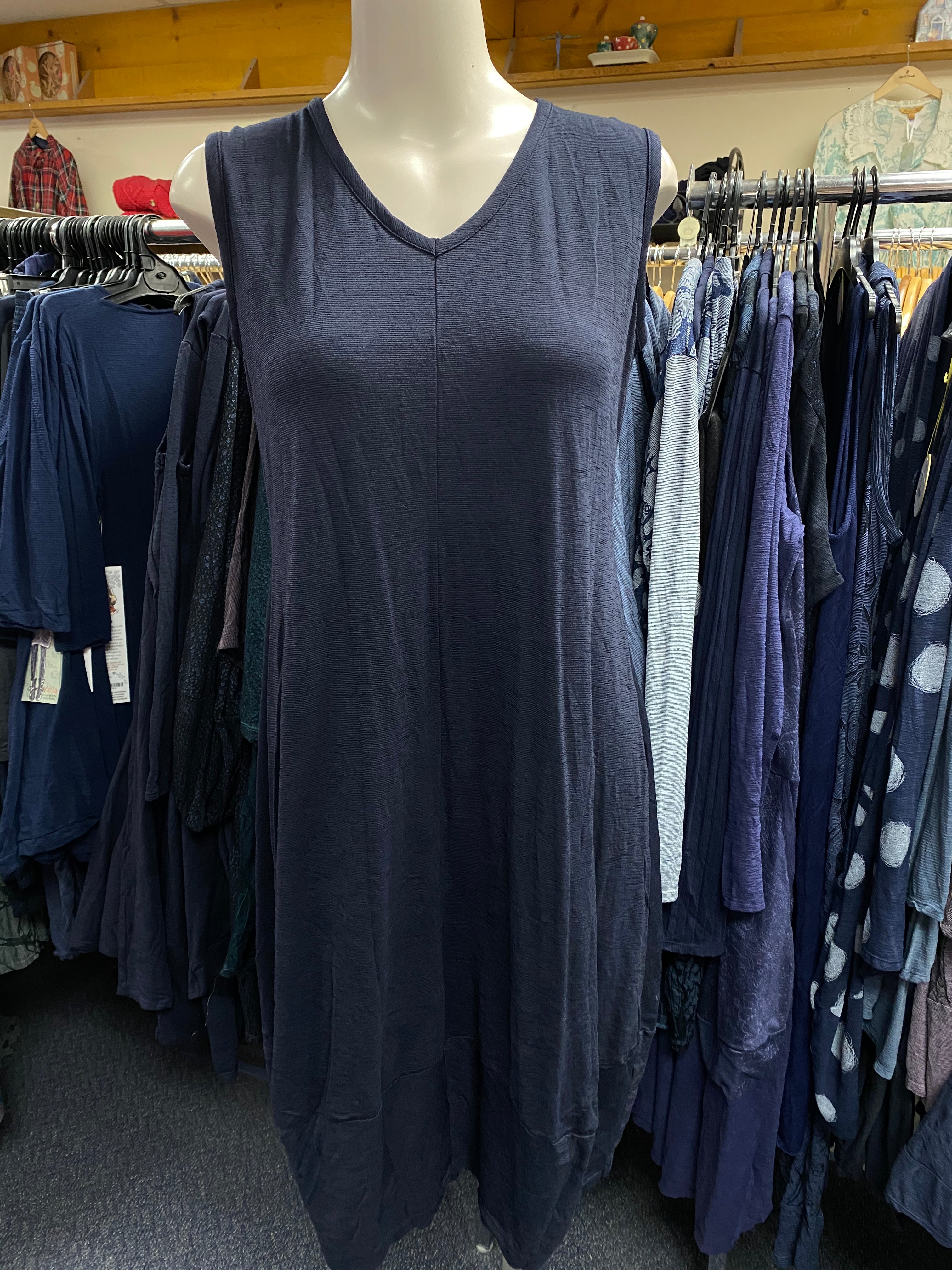 Valia Clothing Australian Ultrafine Merino- Bubbly Dress Navy