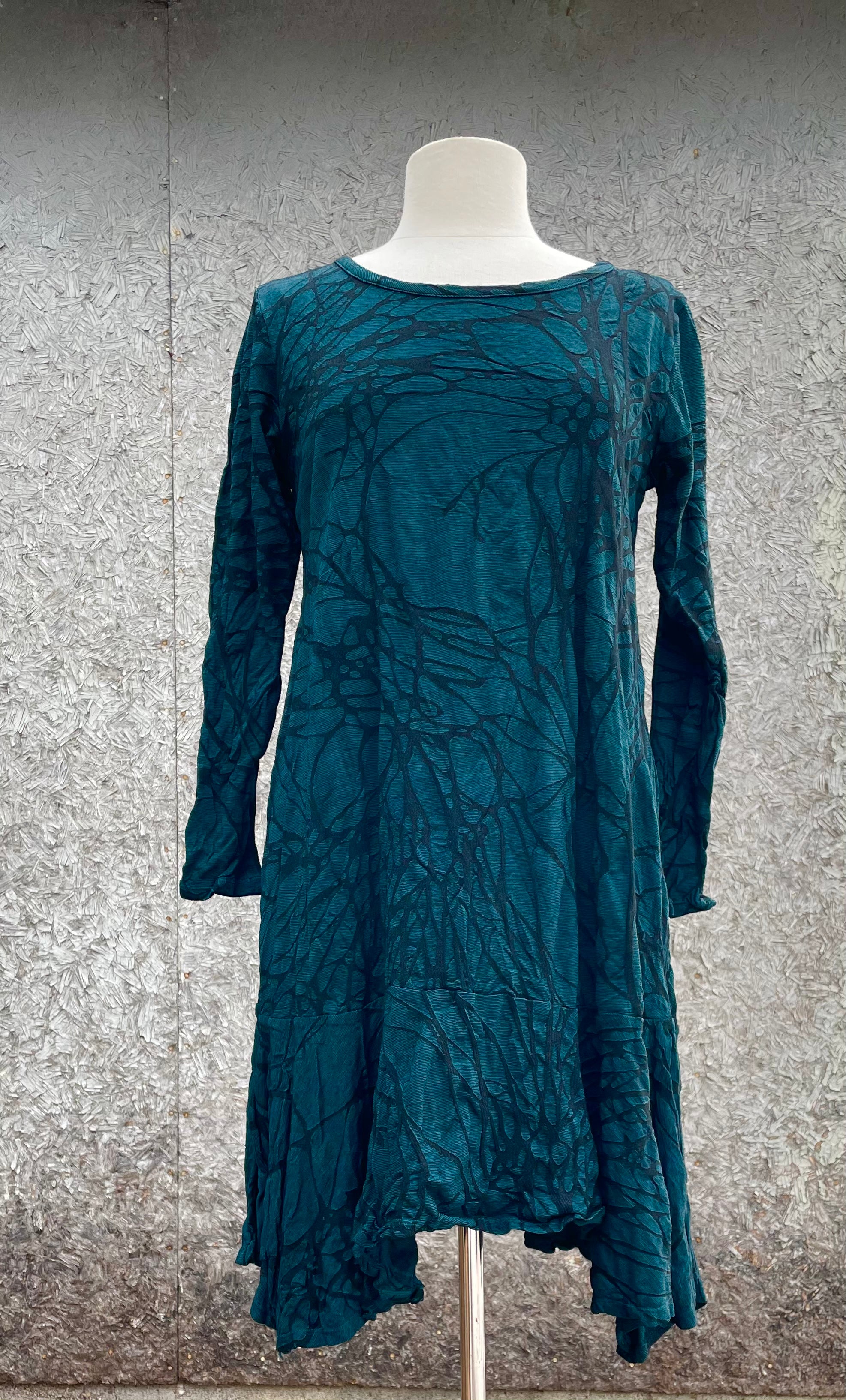 Valia Clothing Ultra Soft Merino Wool Lyll Dress Majestic Green Jacquard