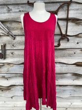 Load image into Gallery viewer, EVELINE STREET ONE SIZE MERINO JACQUARD SWING DRESS TUNIC-VALENTINO RED CHEVRONS
