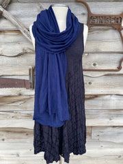 EVELINE STREET ULTRA SOFT MERINO SCARF/WRAP/BABY WRAP-I GOT THE NAVY BLUES