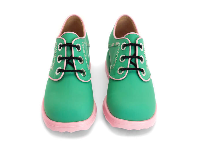 FLUEVOG CATRIN LACE UP GREEN