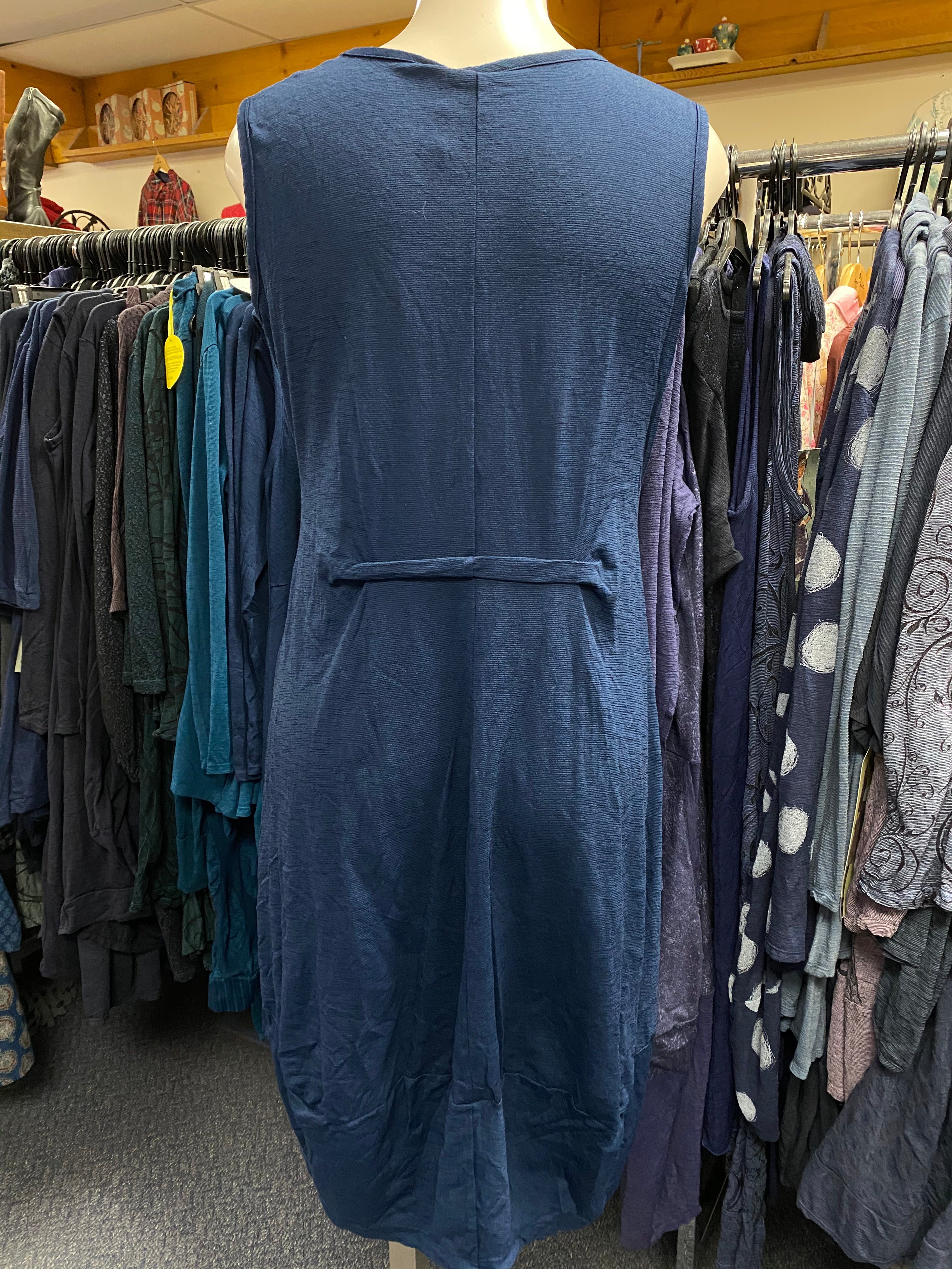 Valia Clothing Australian Ultrafine Merino- Bubbly Dress Marine Blue