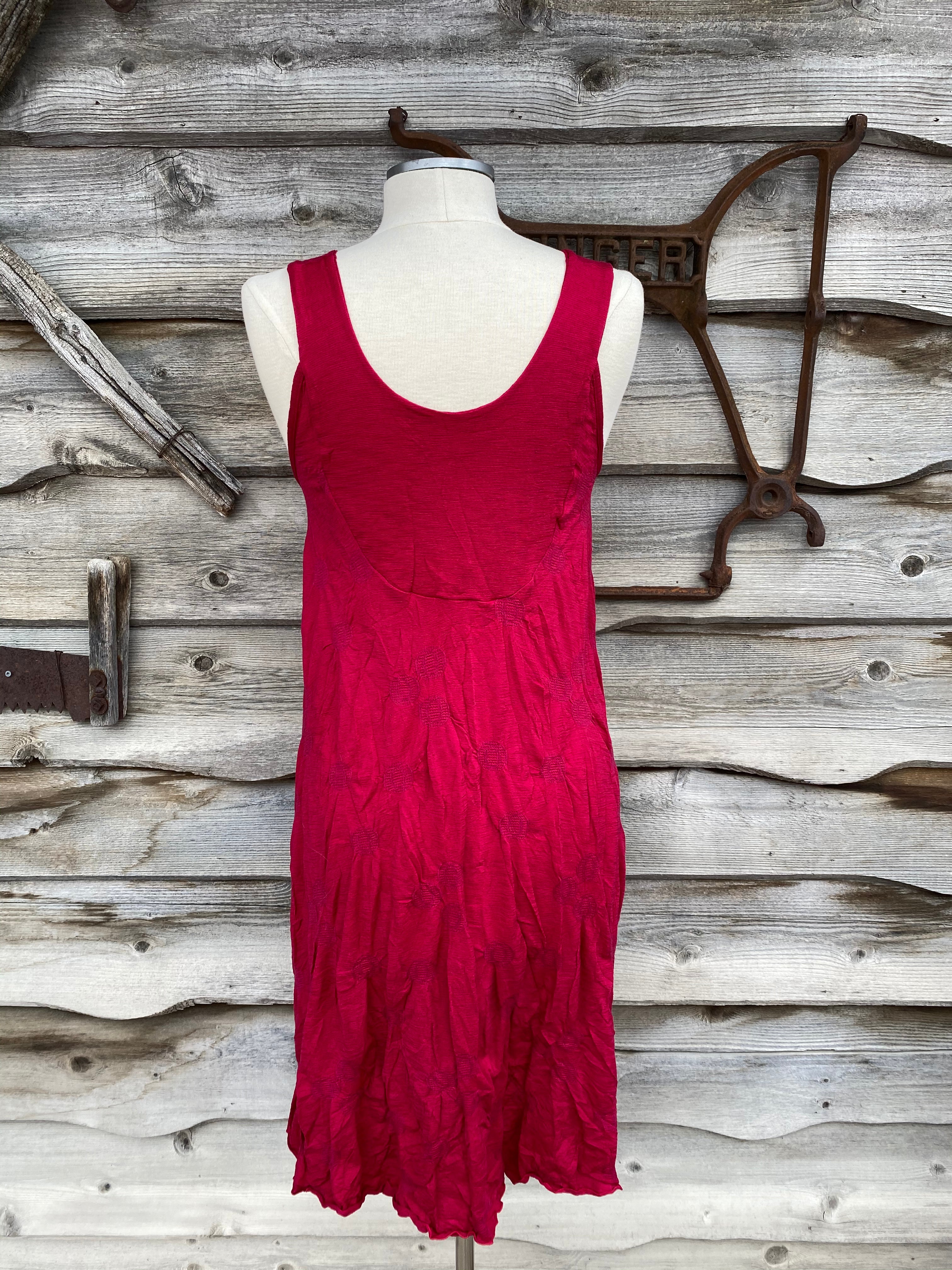 EVELINE STREET ONE SIZE MERINO JACQUARD SWING DRESS TUNIC-VALENTINO RED TRIPLETS OF BELLEVILLE