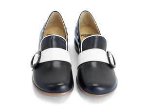 FLUEVOG Fellowship REMA Black/white buckle