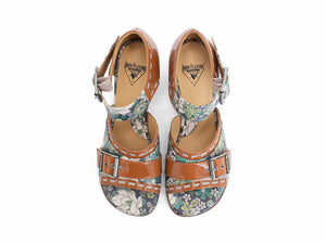 John Fluevog Renee Green Floral/Brown