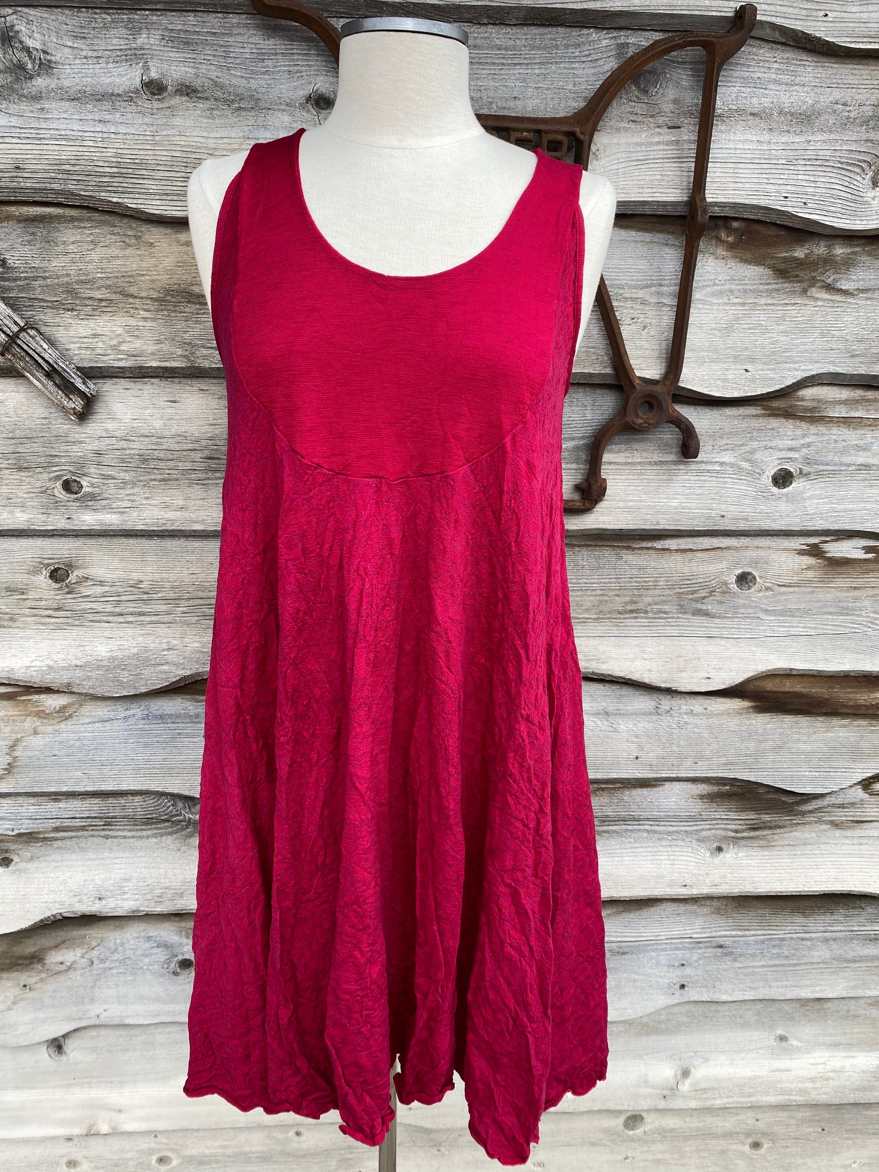 EVELINE STREET ONE SIZE MERINO JACQUARD SWING DRESS TUNIC-VALENTINO RED YOU SAY ZIG I SAY ZAG