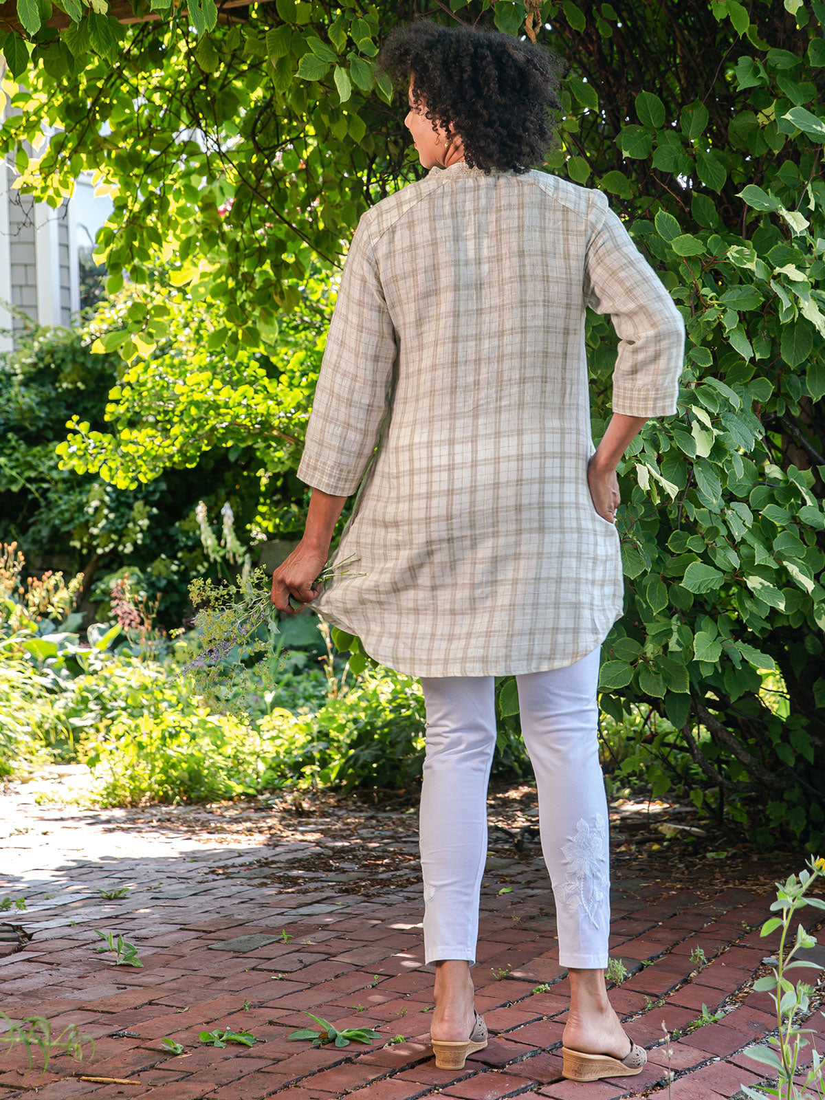 April Cornell Vineyard Linen Check Tunic Plus Size