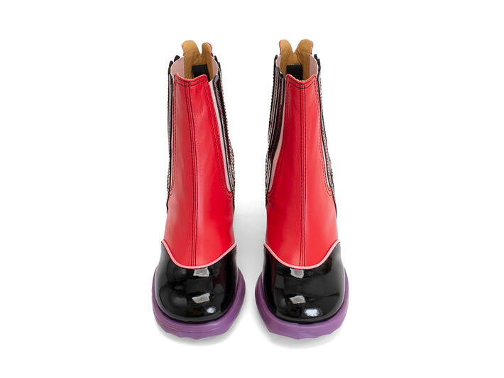 John Fluevog Mini Maple-Red/Black/Pink