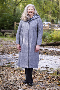 Blue Sky Long Coat-Light Grey Marle