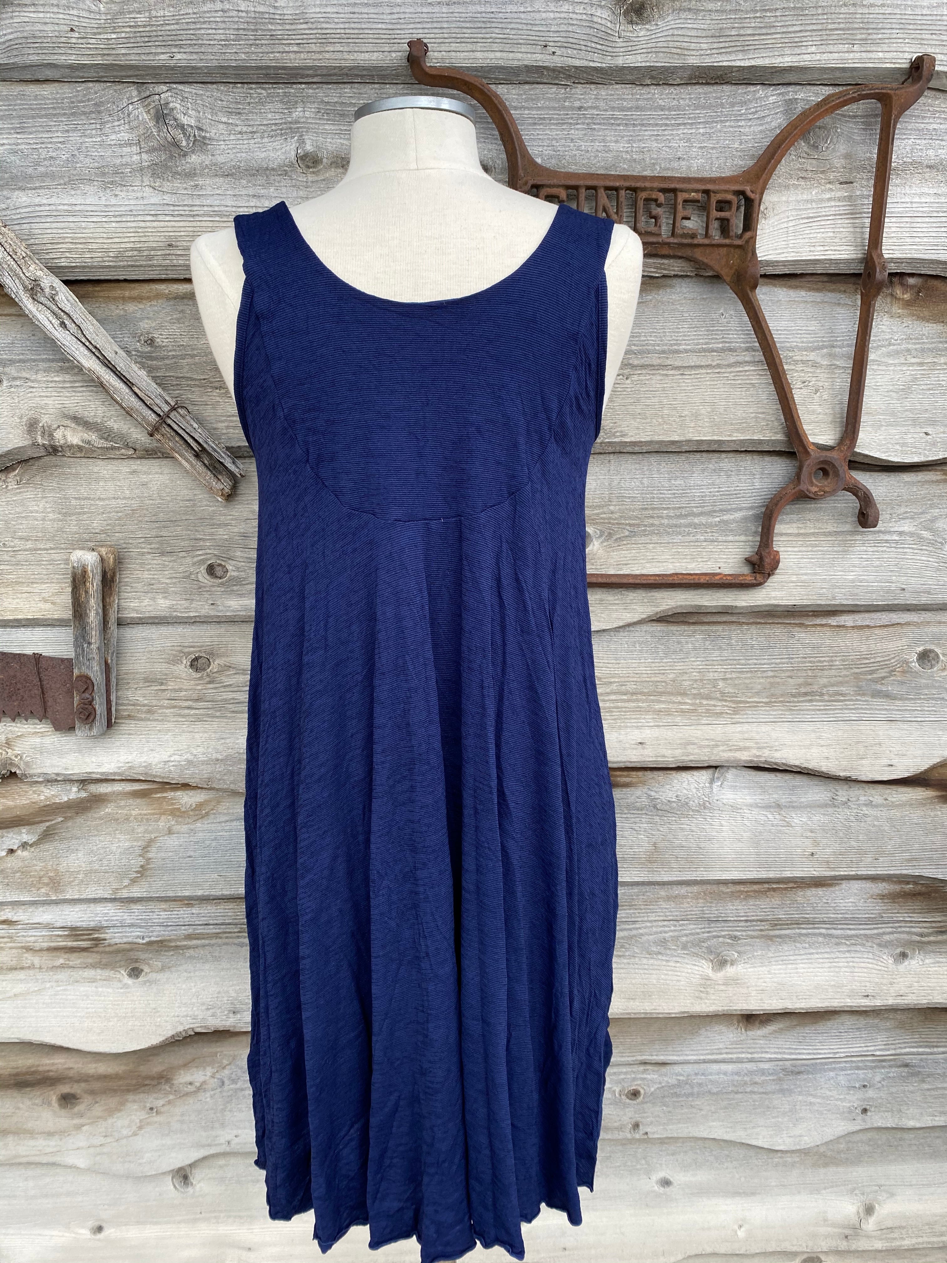 EVELINE STREET ONE SIZE MERINO ULTRA SOFT SWING DRESS TUNIC-I GOT THE NAVY BLUES