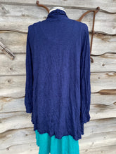 Load image into Gallery viewer, EVELINE STREET ONE SIZE MERINO LONG CARDI-I GOT THE NAVY BLUES
