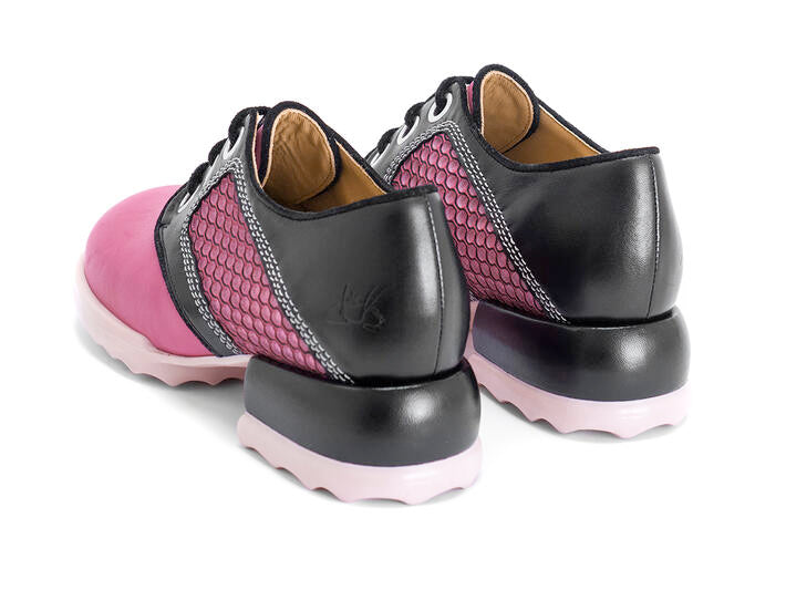 FLUEVOG CATRIN LACE UP PINK/BLACK