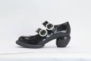 John Fluevog Go Groovy AUBREY Black/White Trim