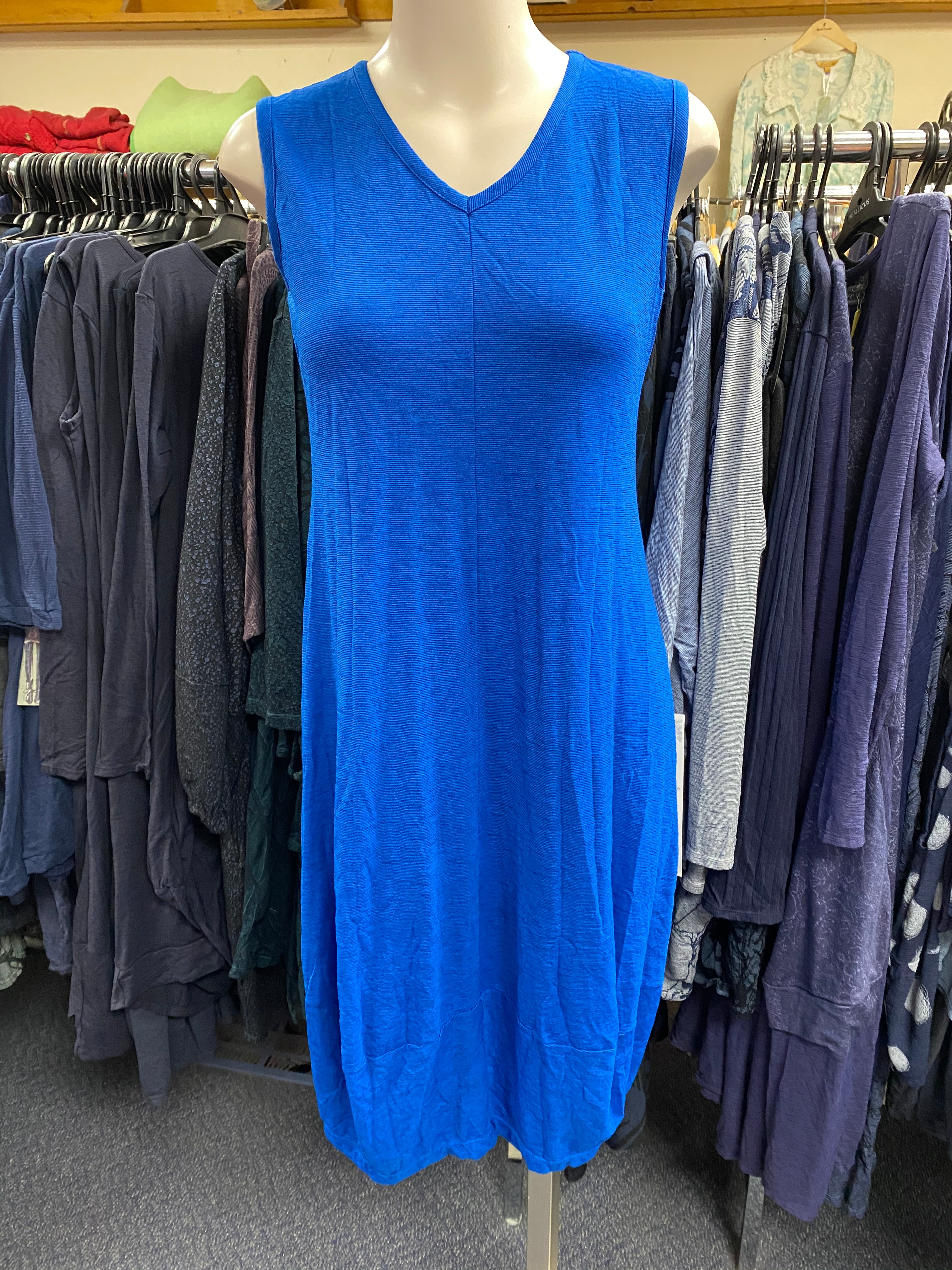 Valia Clothing Australian Ultrafine Merino- Bubbly Dress Vivid Blue