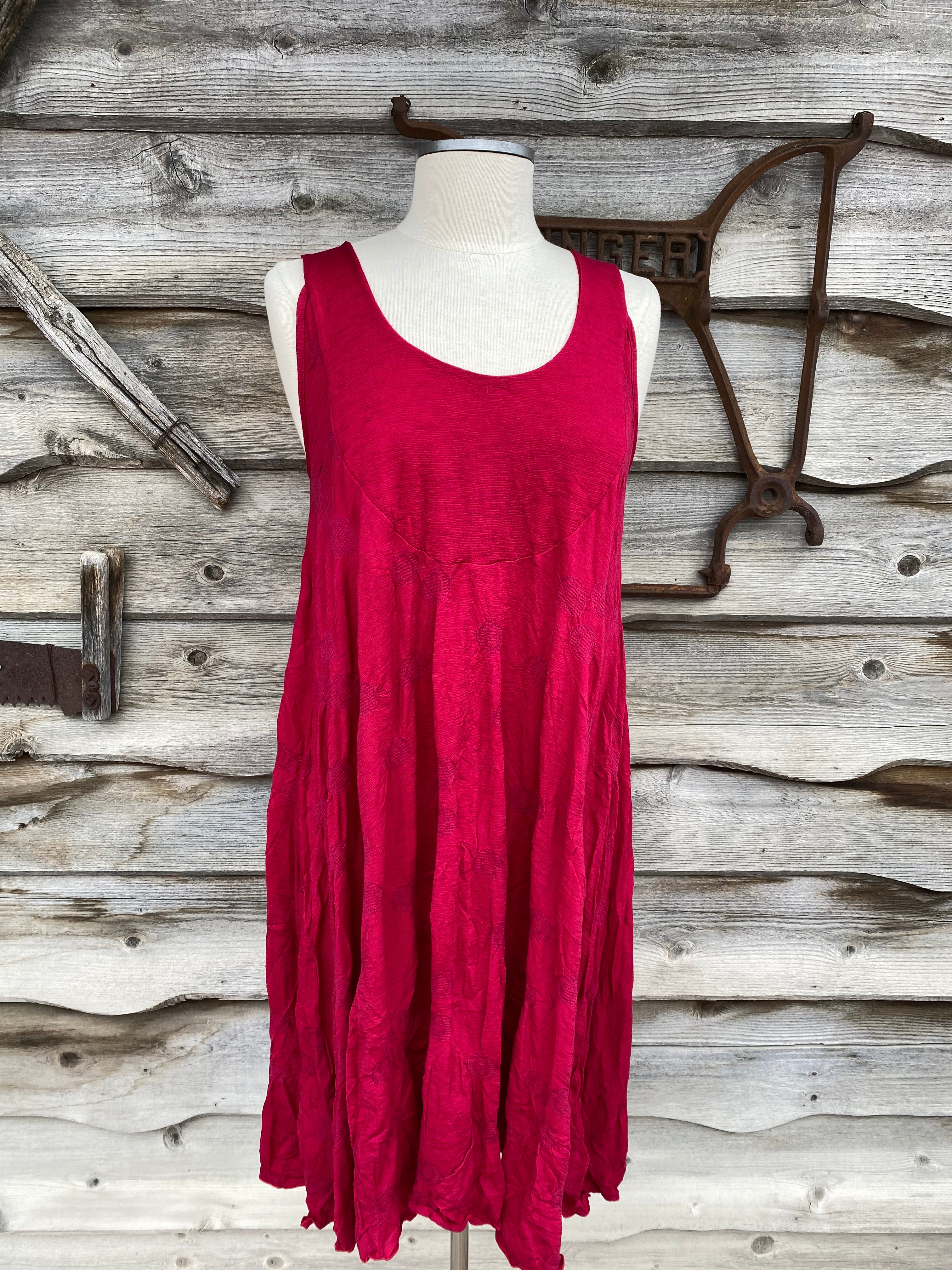 EVELINE STREET ONE SIZE MERINO JACQUARD SWING DRESS TUNIC-VALENTINO RED TRIPLETS OF BELLEVILLE