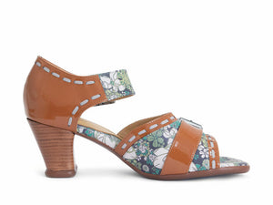 John Fluevog Renee Green Floral/Brown