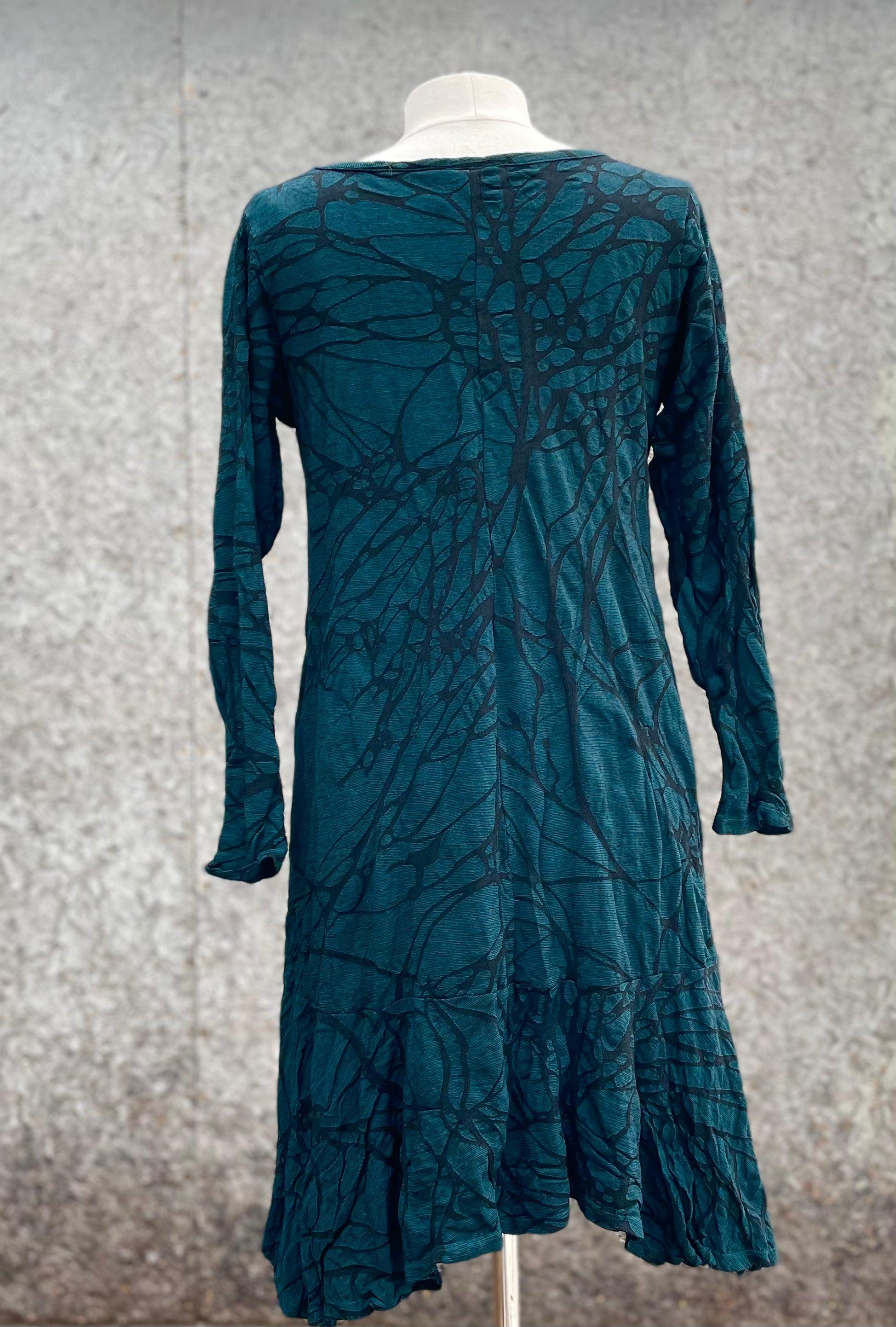 Valia Clothing Ultra Soft Merino Wool Lyll Dress Majestic Green Jacquard