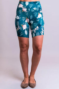 Blue Sky Bamboo Shorts Water Lily