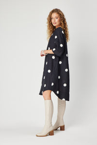 Valia Dot Linen Dress