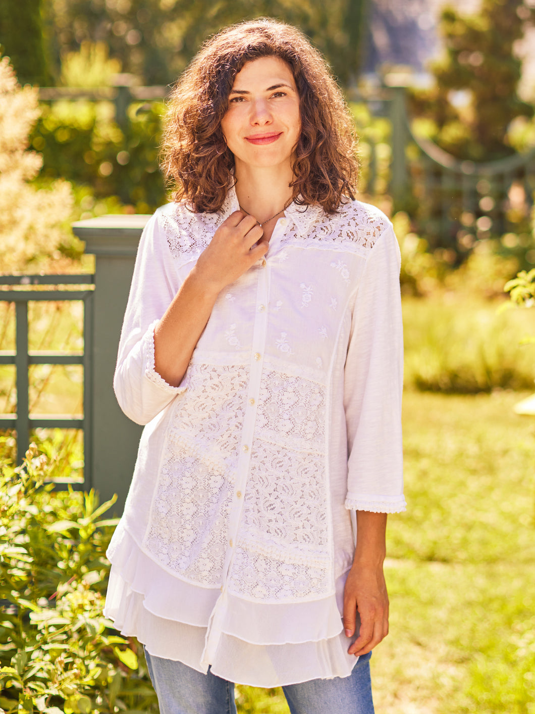 April Cornell White Nostalgia Blouse