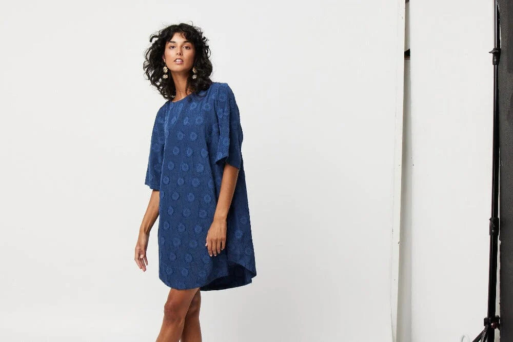 Valia Australia Clothing Blue Dotty Tunic