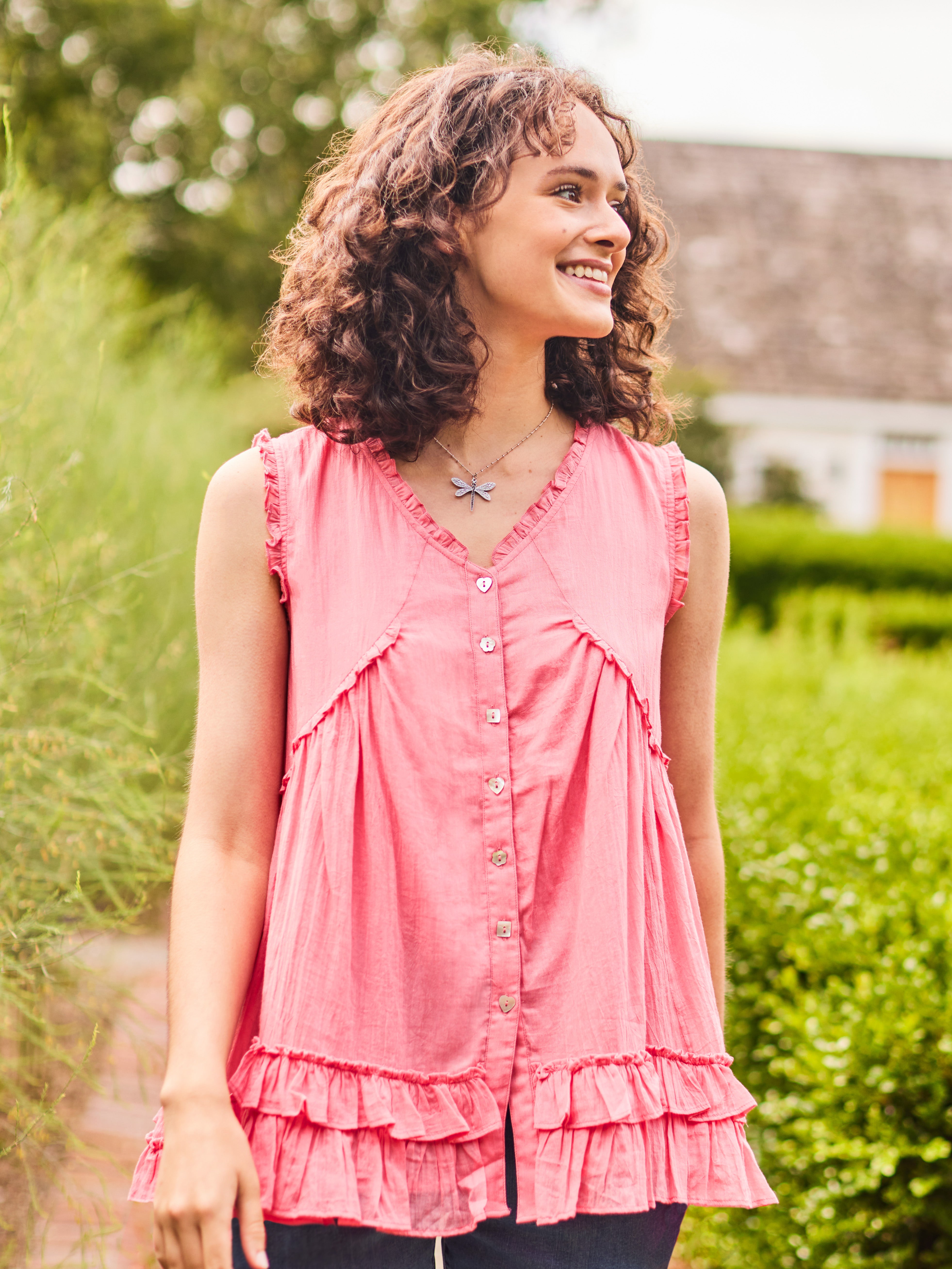 April Cornell Ruffle Sleeveless Blouse